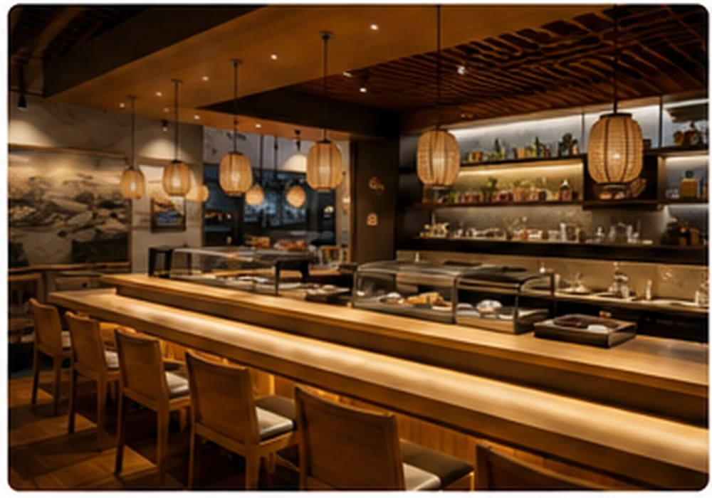 Warm interior of Nobi Sushi Bar