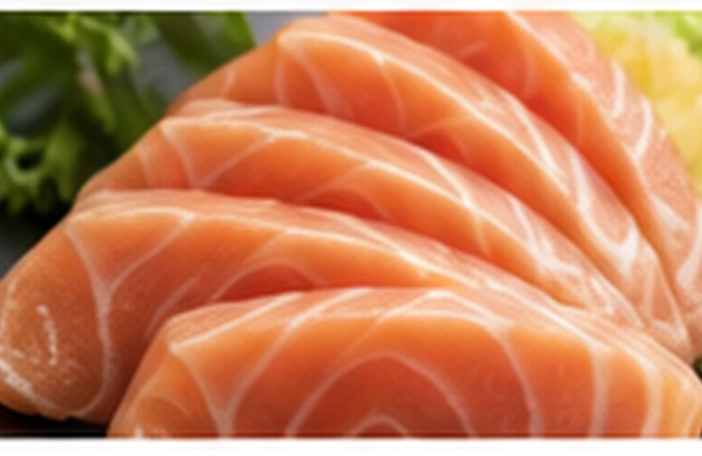 Fresh salmon sashimi